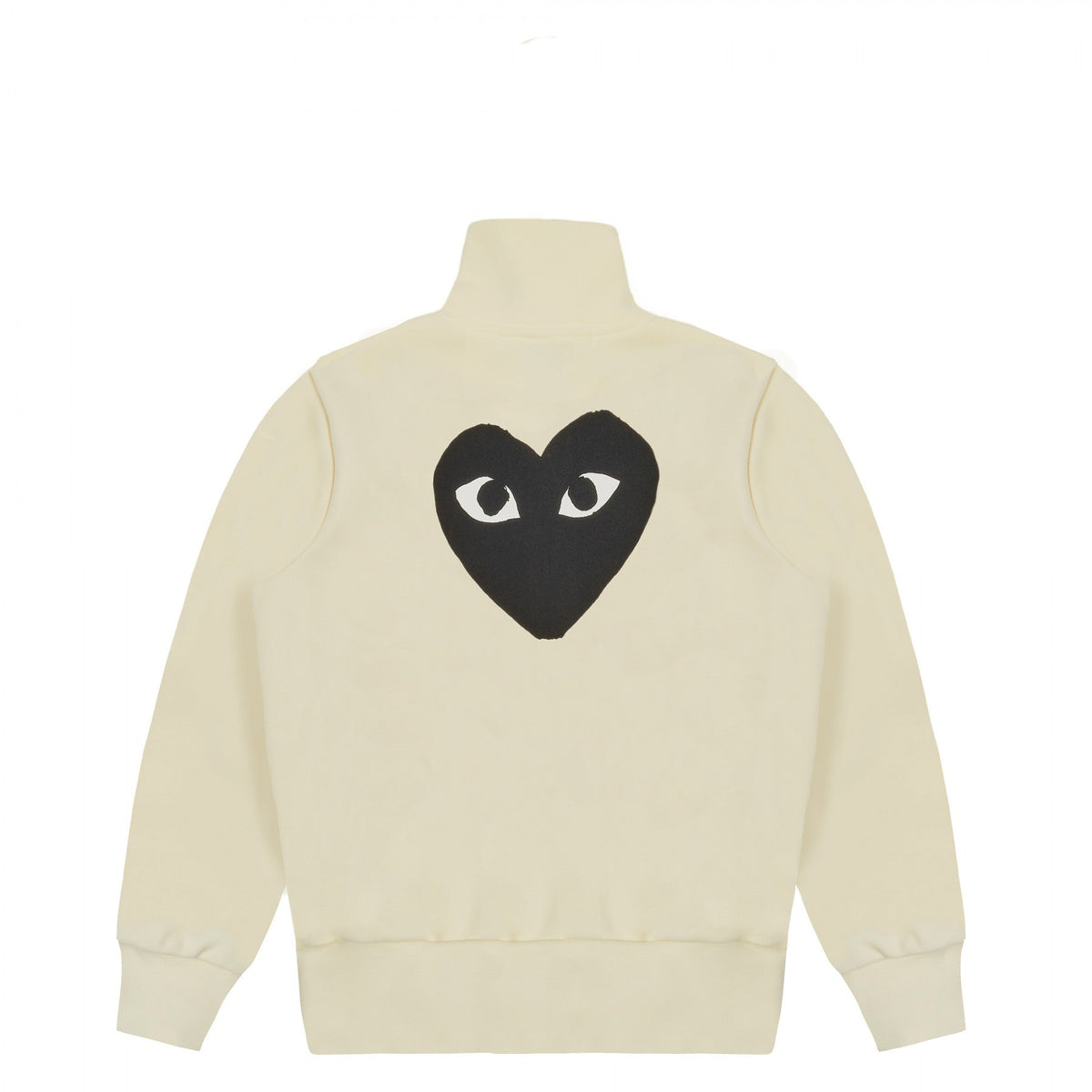 CDG PLAY Zip Track Jacket ¨C Ivory, Black Heart