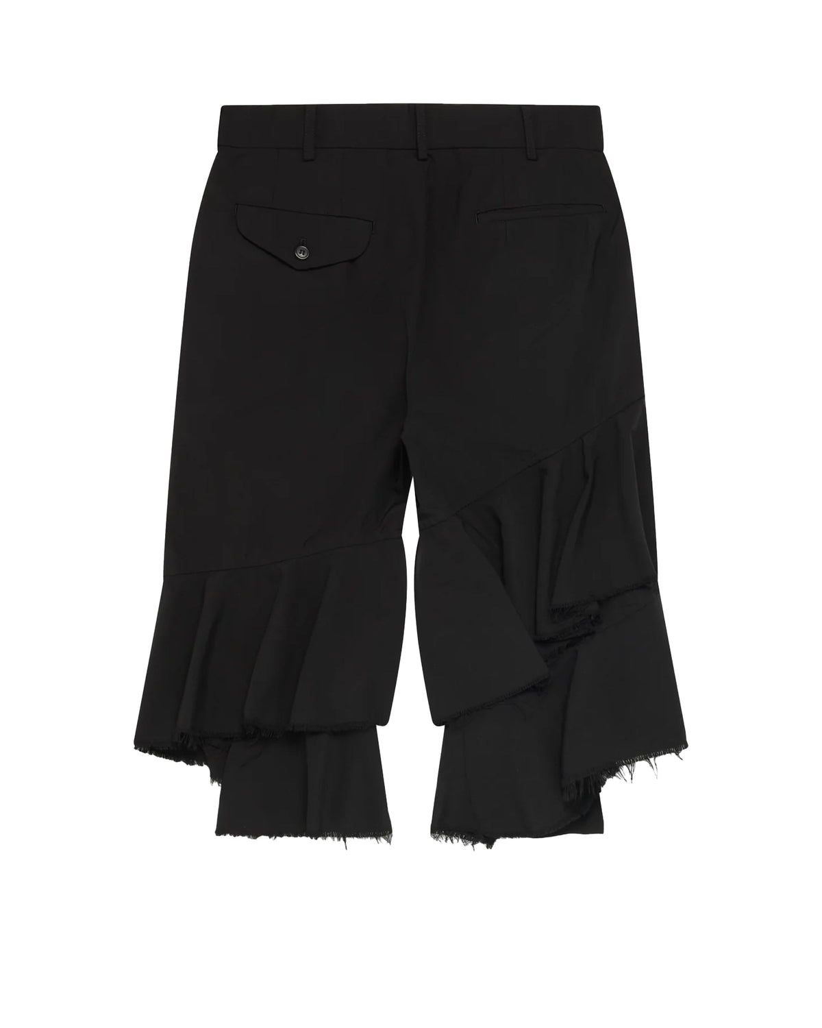 Black CDG Raw Hem Cropped Trousers