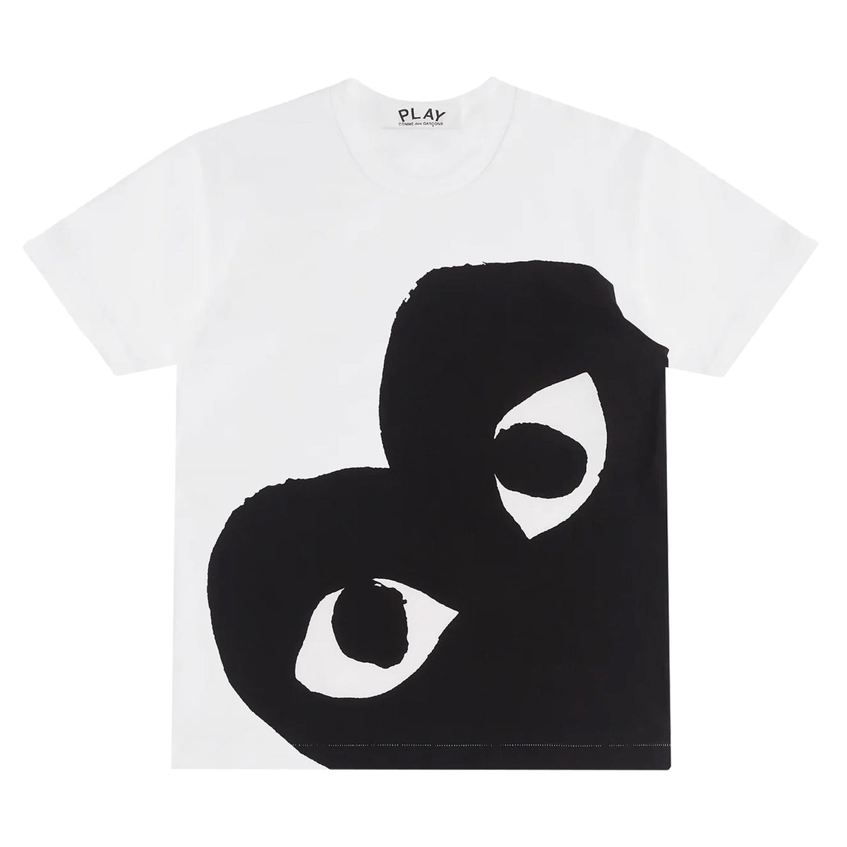 CDG PLAY White Oversized Bigger Black Heart Print T-shirt