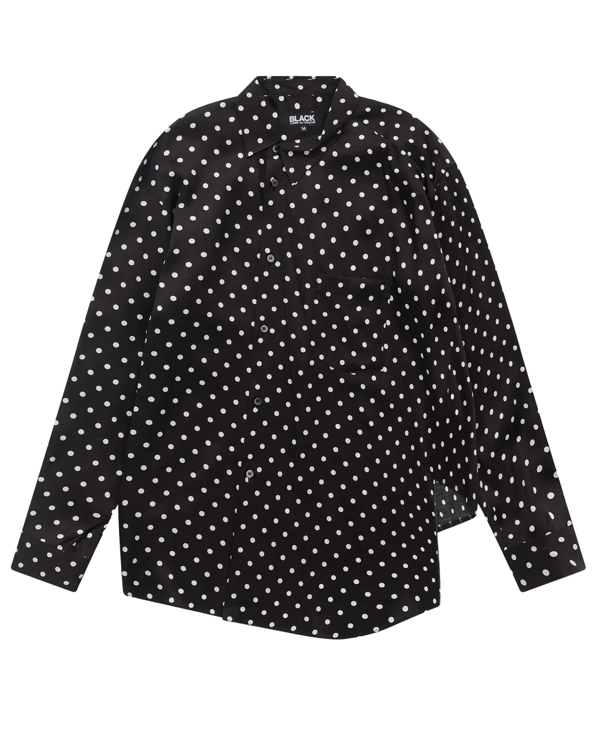 Black CDG Round Collar Polka Dot Shirt