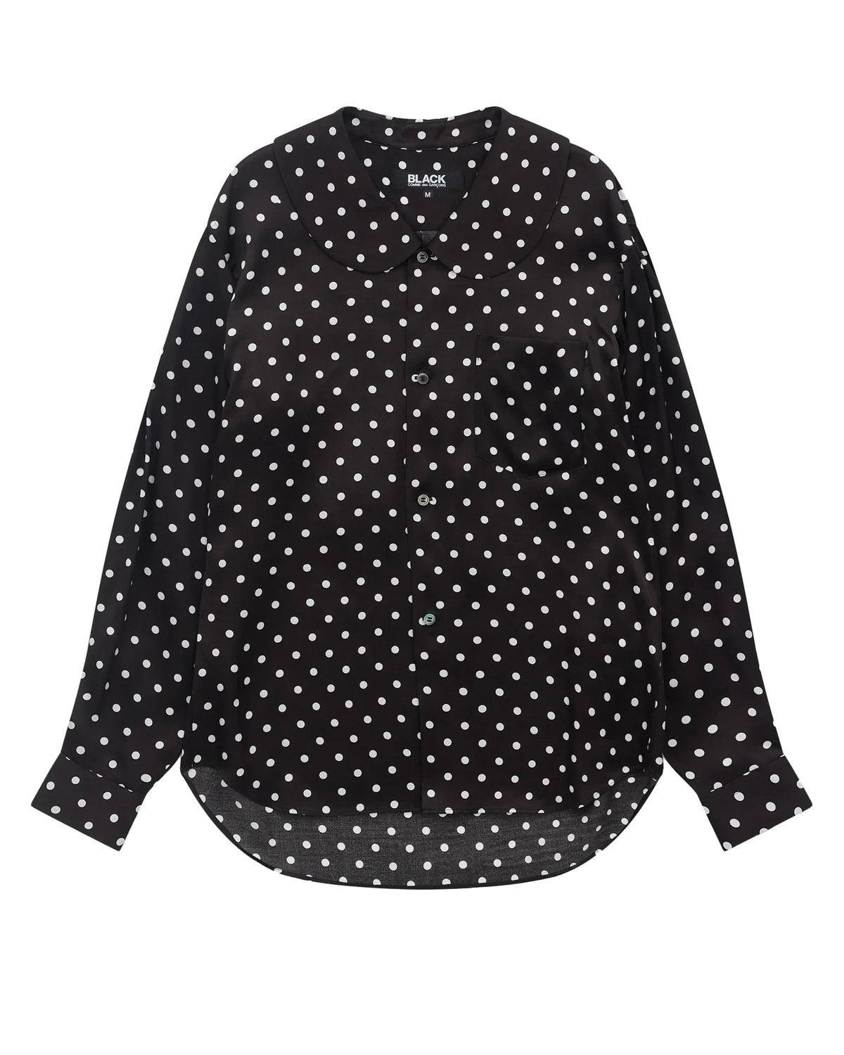Black CDG Asymmetric Polka Dot Shirt