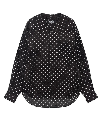 Black CDG Asymmetric Polka Dot Shirt