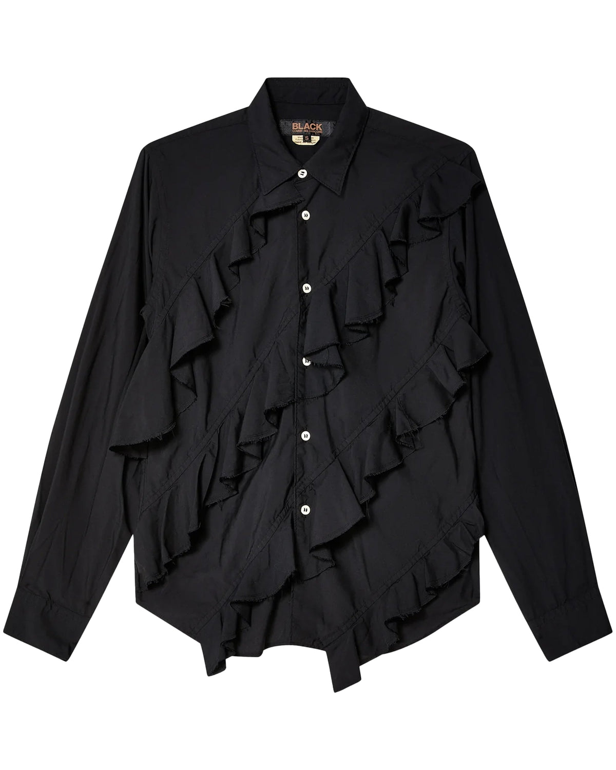 Black CDG Frilled Shirt