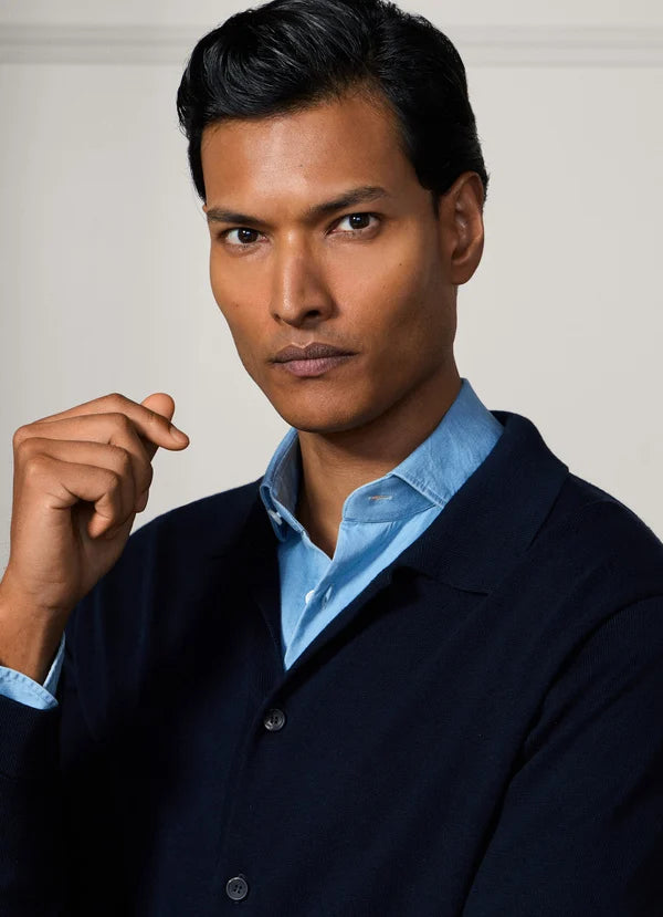 Cotton-Silk Knitted Overshirt - Woven In Italy