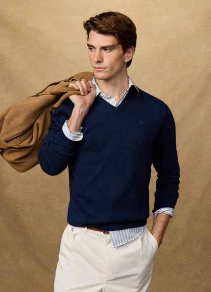 Cotton V-Neck Jumper
