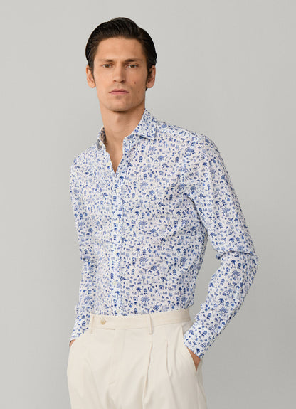 Tailored Fit Island Print Shirt