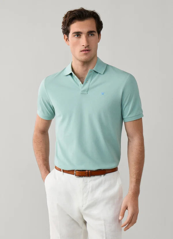 Classic Fit Short Sleeve Logo Pique Polo