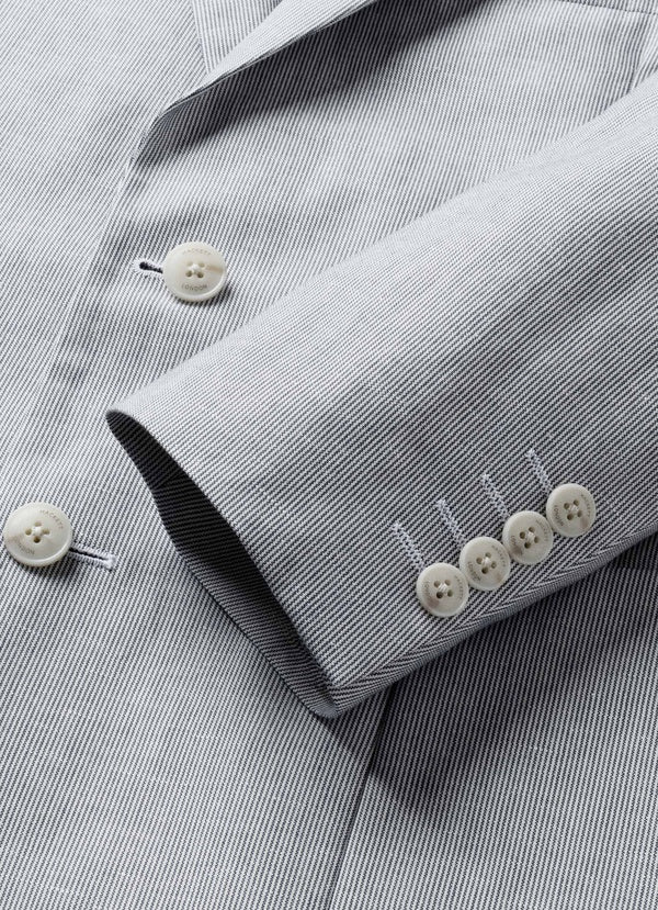 Classic Fit Cotton Linen Stripe Blazer