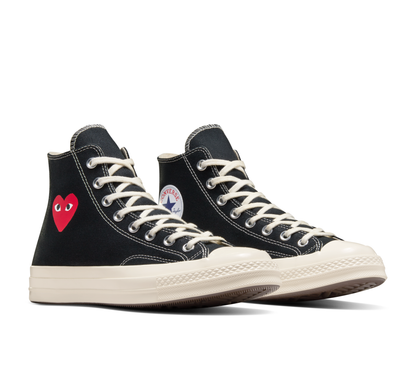 CDG PLAY x CONVERSE Black Little Red Heart Chuck Taylor '70 High Top Sneaker