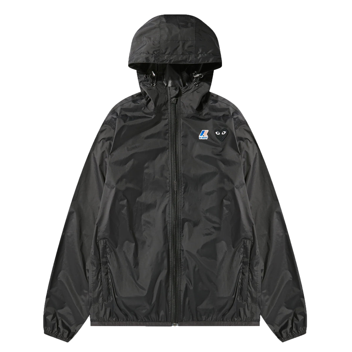 CDG PLAY K-Way Zip Jacket ¨C Black, Black Heart