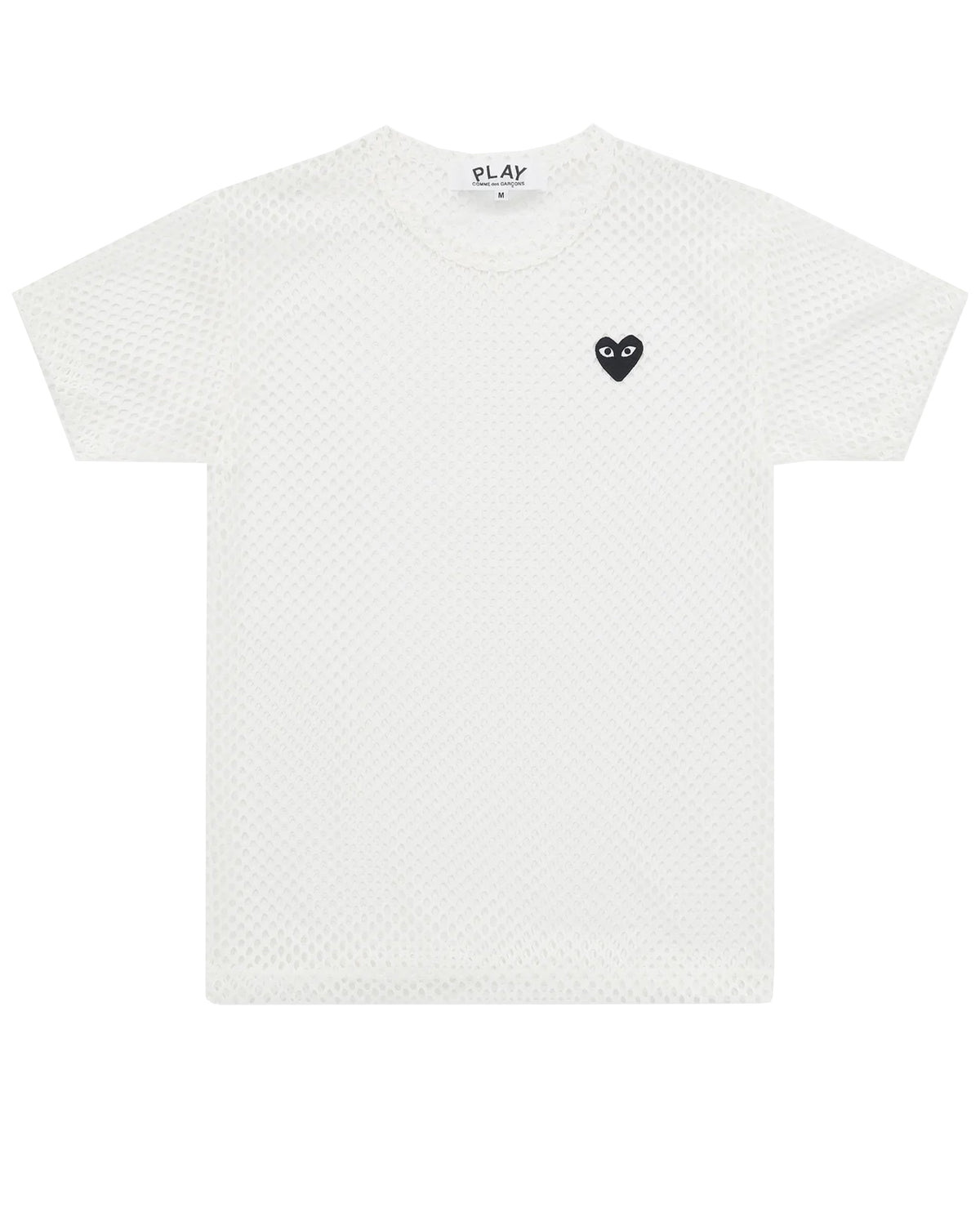 CDG PLAY Mesh T-Shirt ¨C White, Black Heart