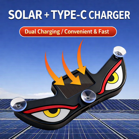 Velo-Pro™ Solar Demon Eye LED Car Light - 180° Stealth Stealth Glow & Type-C Charging