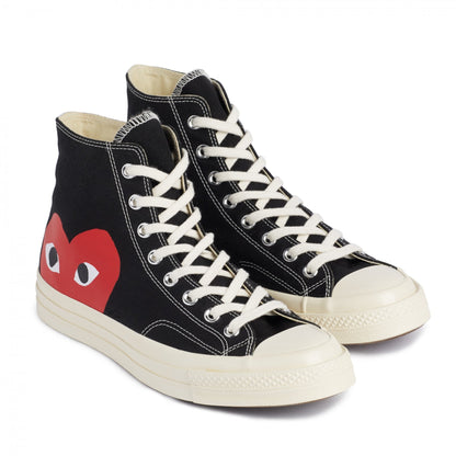 CDG PLAY CONVERSE Chuck Taylor '70 High Top Sneaker ¨C Black, Red Heart