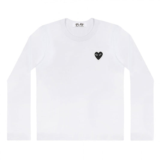 CDG PLAY Long-Sleeve T-Shirt ¨C White, Black Heart