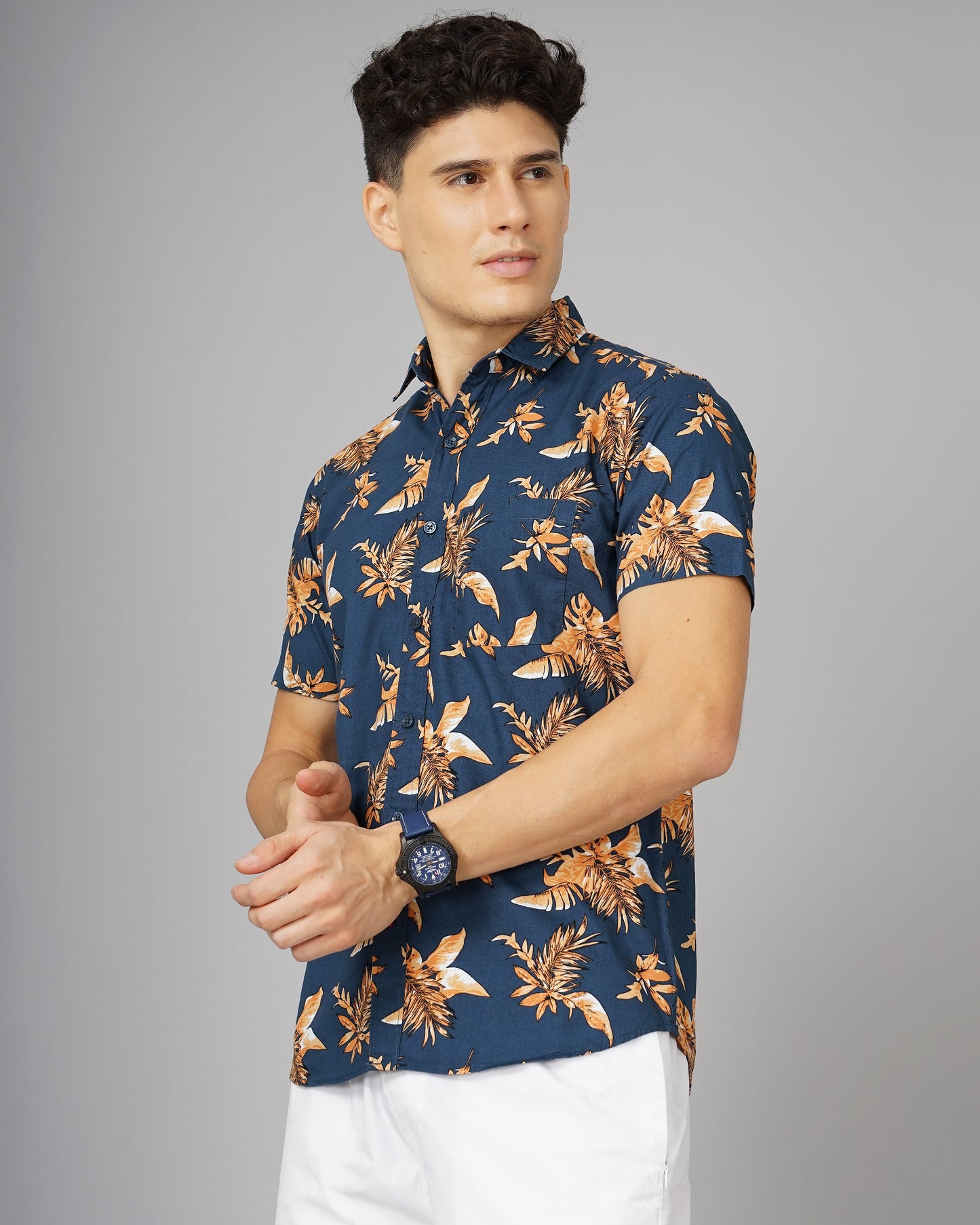 Tidy Blue Floral Shirt