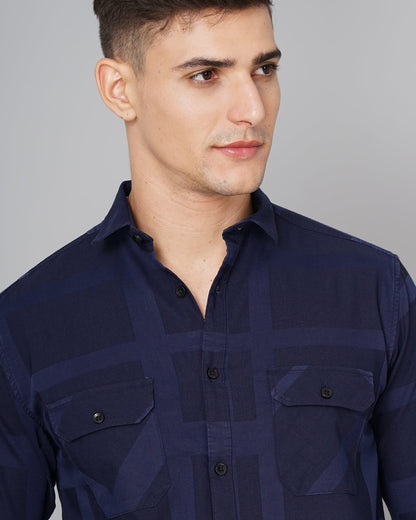 Kobe Navy Checks Shirt