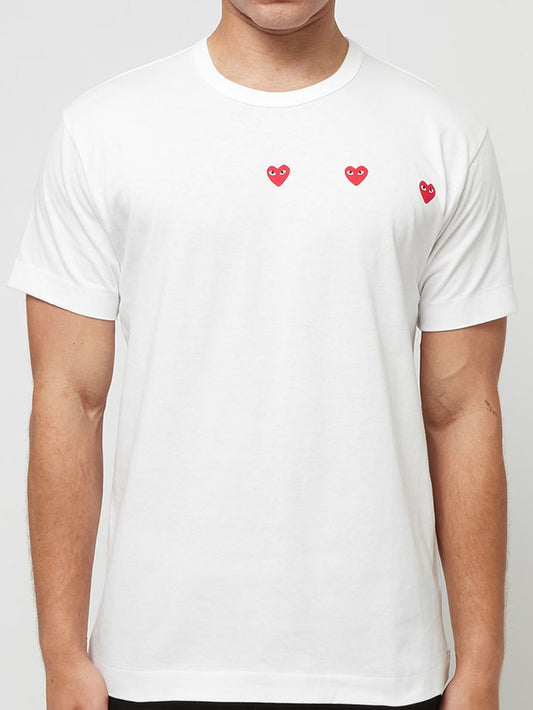 White multi heart T-shirt