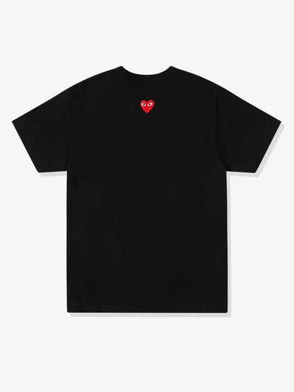 Black T-shirt with reverse heart