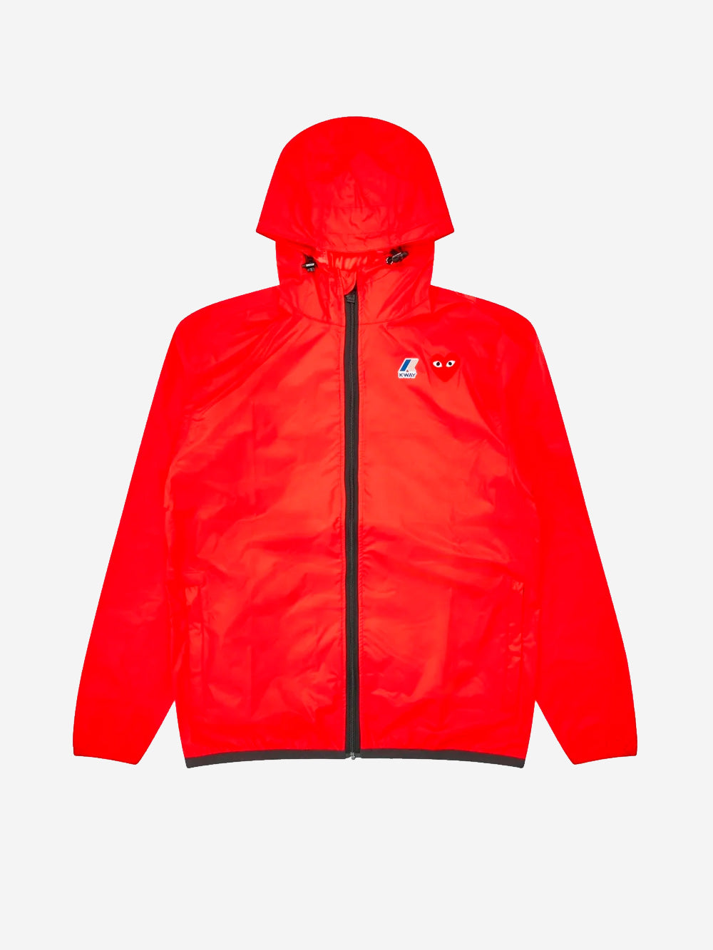 Red x K-Way packable full zipper jacket