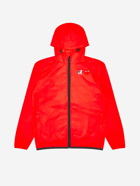 Red x K-Way packable full zipper jacket