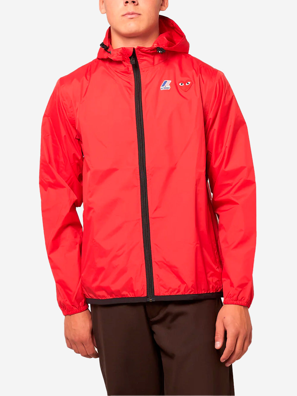 Red x K-Way packable full zipper jacket