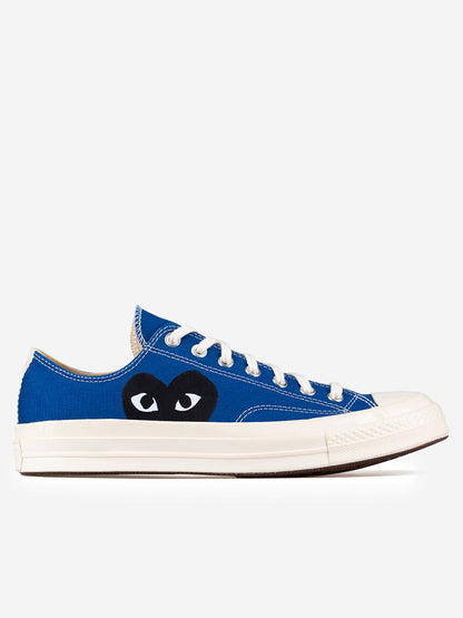 Chuck 70 OX blue with big black heart x CDG