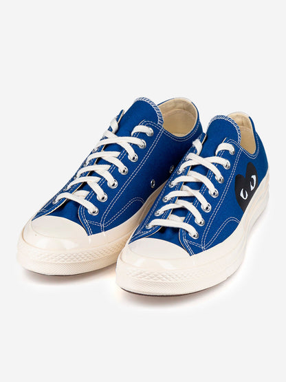Chuck 70 OX blue with big black heart x CDG