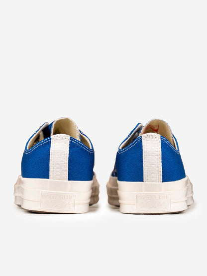 Chuck 70 OX blue with big black heart x CDG