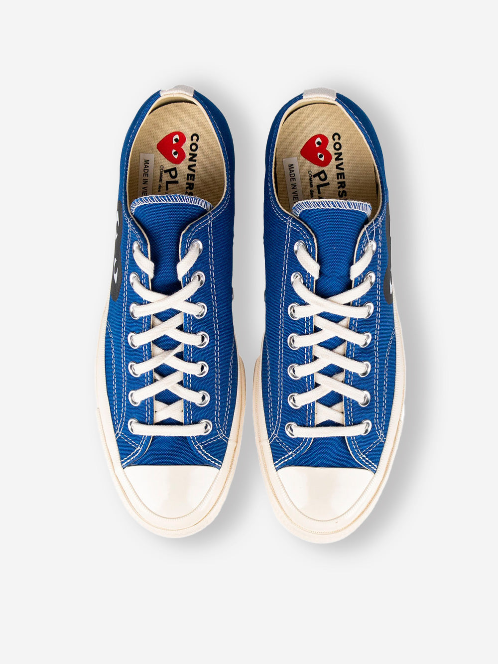 Chuck 70 OX blue with big black heart x CDG