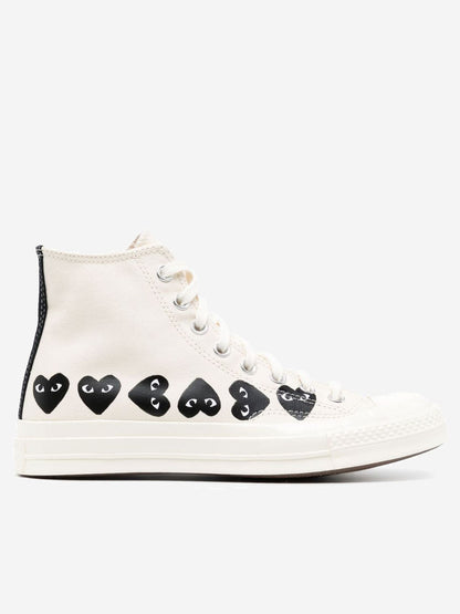 Chuck 70 HI White Multi Heart High x CDG