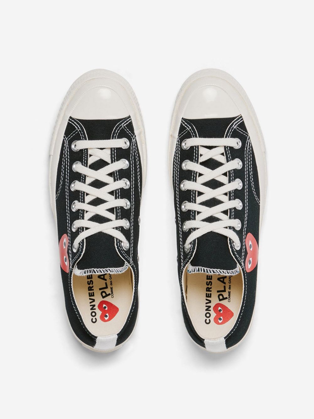 Chuck 70 OX black with heart x CDG