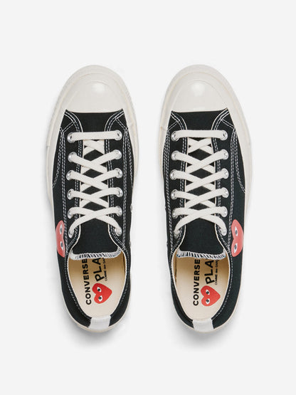 Chuck 70 OX black with heart x CDG