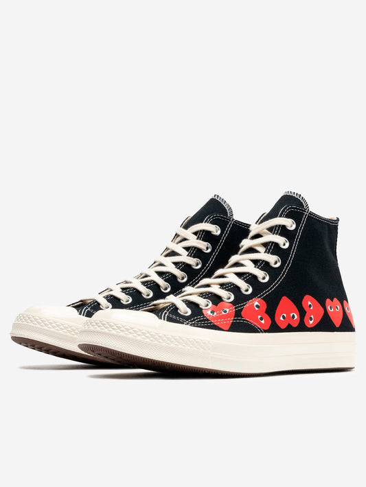 Chuck 70 HI black Multi Heart High x CDG