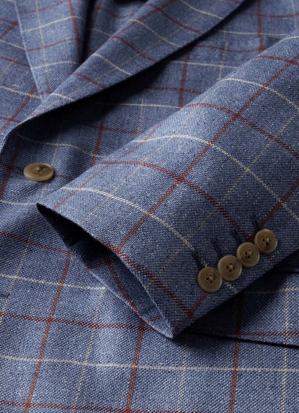 Silk-Wool Tattersall Blazer