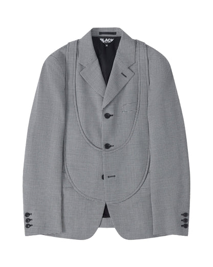 BLACK CDG Houndstooth Check Blazer ¨C Black