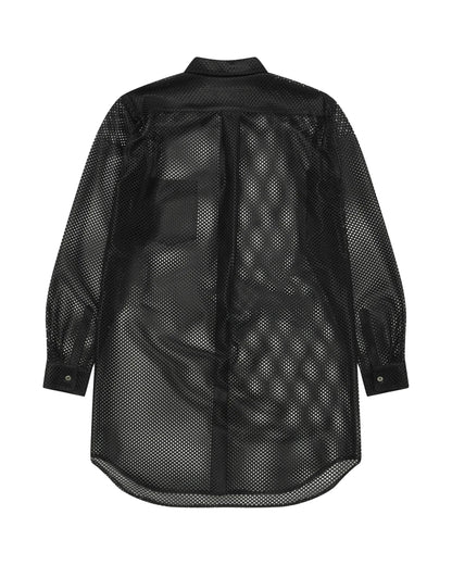 Black CDG Long Mesh Shirt