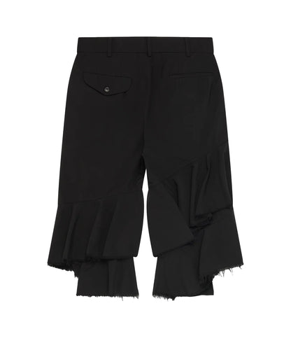 Black CDG Raw Hem Cropped Trousers
