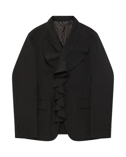 Black CDG Ruffle Blazer