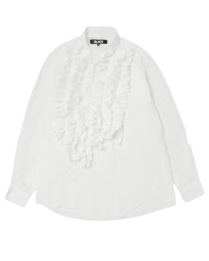 Black CDG Ruffle Shirt