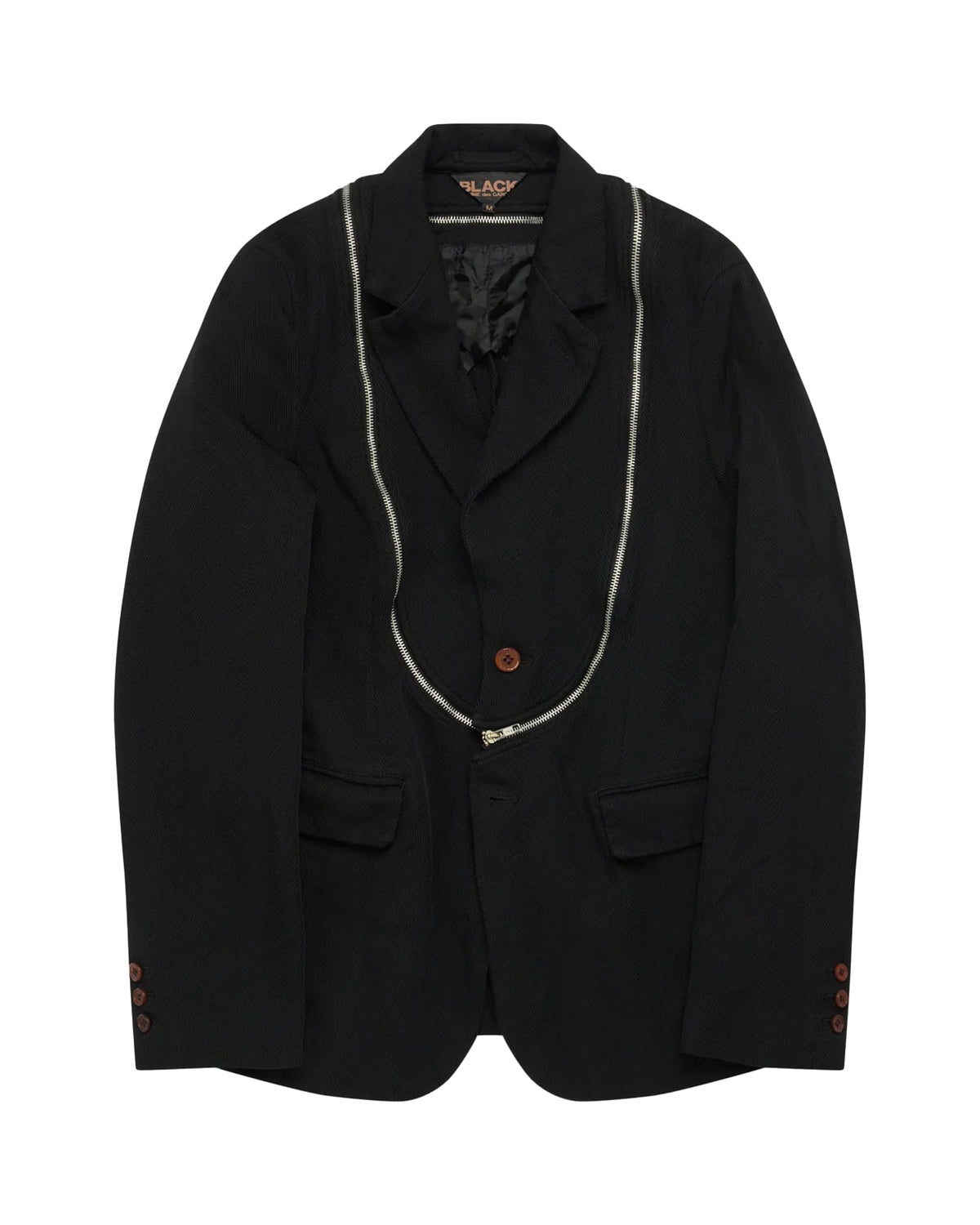 Black CDG Necklace Zip Blazer