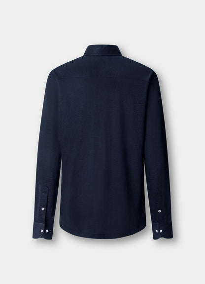 Classic Fit Linen Long Sleeve Shirt Polo