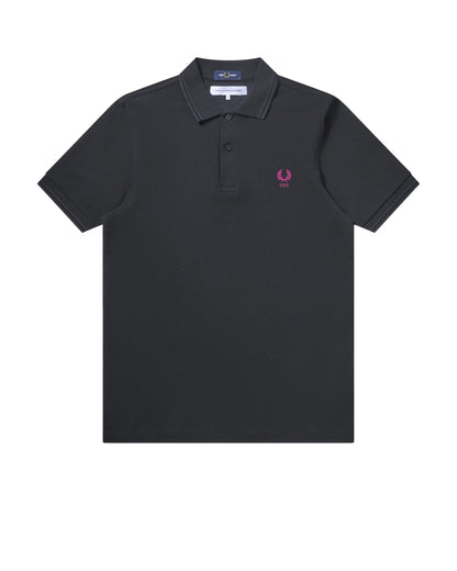 CDG SHIRT Fred Perry Polo-Shirt ¨C Black ¨C Pink Emblem