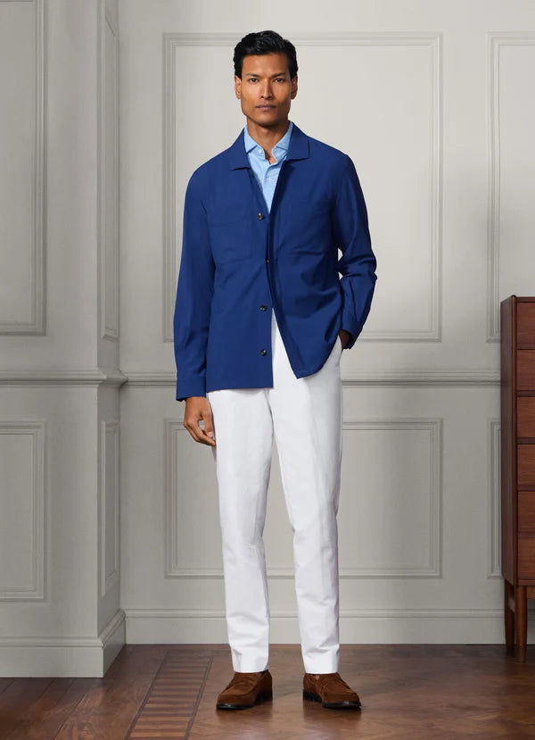 Wool-Silk Seersucker Overshirt - Woven In Italy