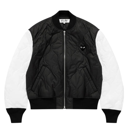 CDG PLAY Varsity Jacket ¨C Black-White, Black Heart