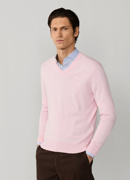 Cotton-Silk V-Neck Jumper