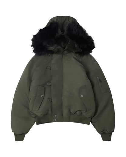 Rassvet Men Hooded N-2B Bomber Jacket ¨C Green